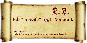 Rózsavölgyi Norbert névjegykártya