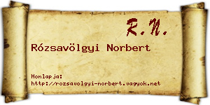 Rózsavölgyi Norbert névjegykártya